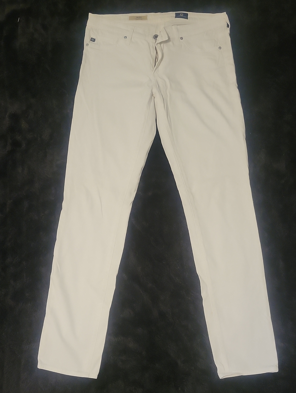 Ag Adriano Goldschmied White Jeans with Subtle Logo Patch